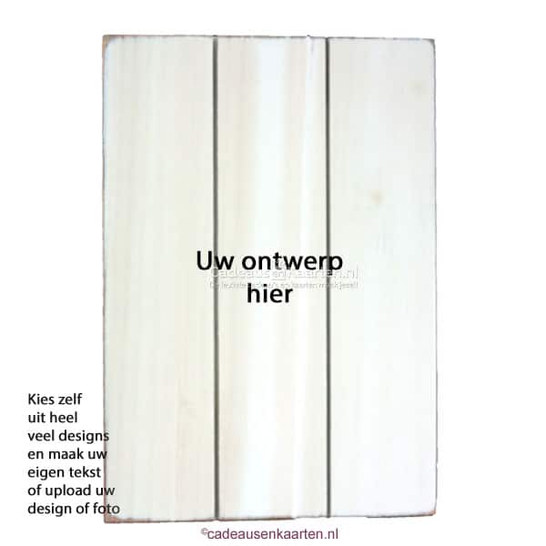 Decoratie bord recht met eigen ontwerp cadeausenkaarten.nl