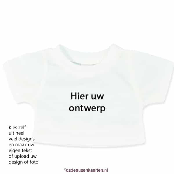 Knuffel koe met eigen ontwerp op T-shirt cadeausenkaarten.nl