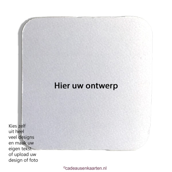 Onderzetter vierkant met eigen ontwerp cadeausenkaarten.nl