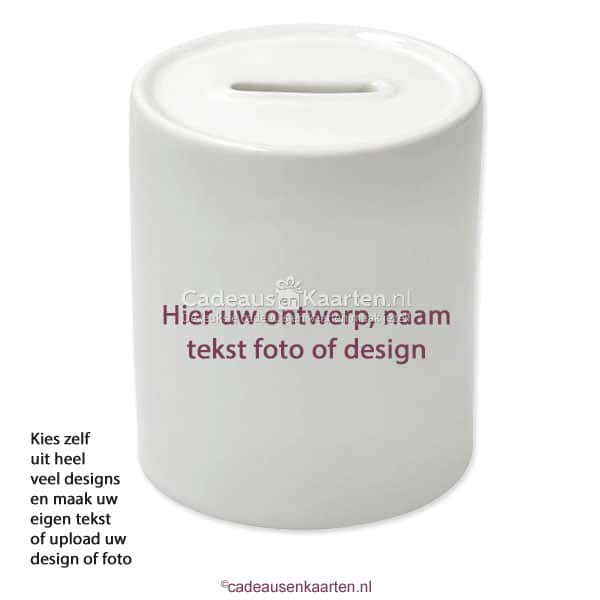 Spaarpot met eigen ontwerp cadeausenkaarten.nl