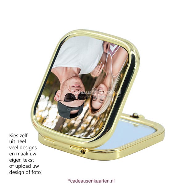 Make-up spiegel rechthoek met eigen ontwerp cadeausenkaarten.nl