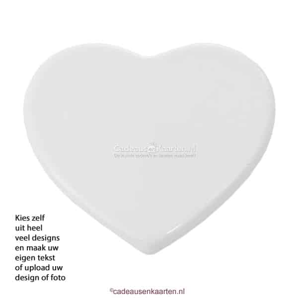 Tegel met eigen ontwerp - hartvorm 10 cm cadeausenkaarten.nl