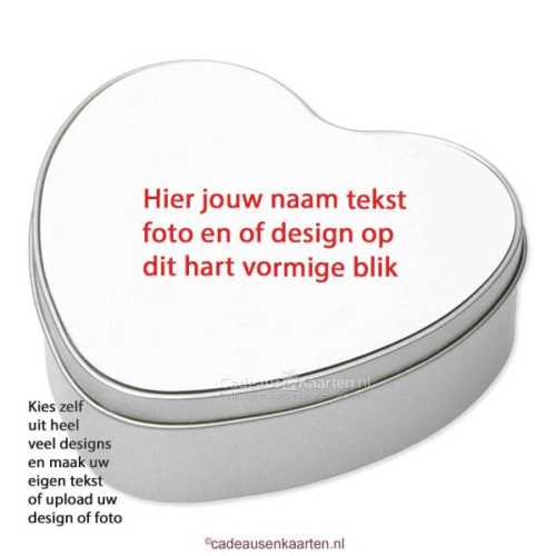 Blik hart met eigen ontwerp cadeausenkaarten.nl