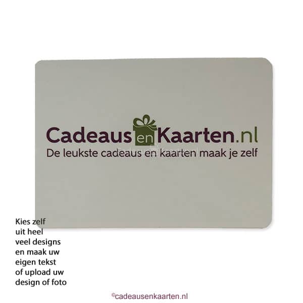 fotopanel aluminium liggend met eigen ontwerp cadeausenkaarten.nl