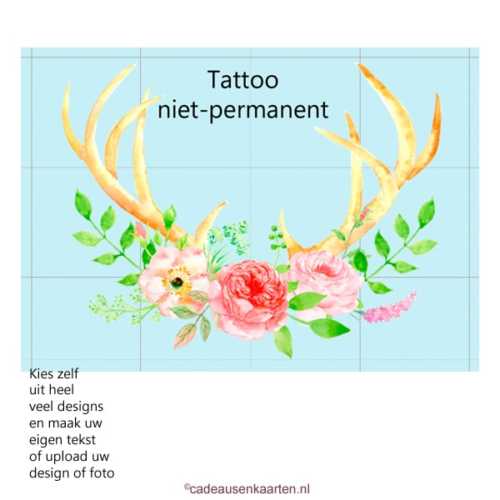 Tattoo A5 vel met eigen ontwerp cadeausenkaarten.nl