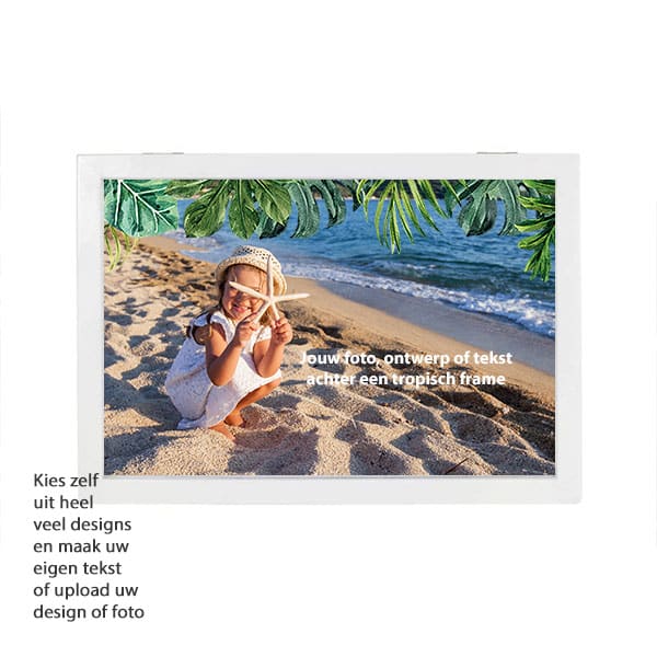 Memory box tropical frame met eigen foto en tekst cadeausenkaarten