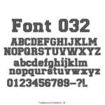 Font 032 lettertype voor borduring cadeausenkaarten.nl