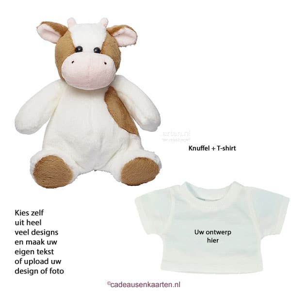 foto Overname Evacuatie Knuffel koe Bella met eigen ontwerp op T-shirt - Cadeaus en Kaarten