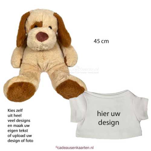 Knuffel hond large met eigen ontwerp